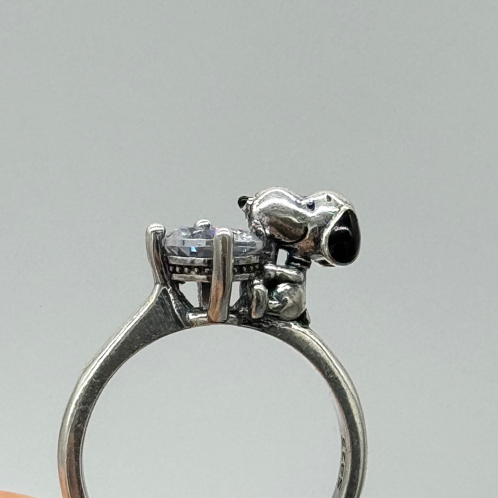 Snoopy 3D CZ Women’s Ring Sterling Silver S925 Size 8 NEW - Picture 2 of 4